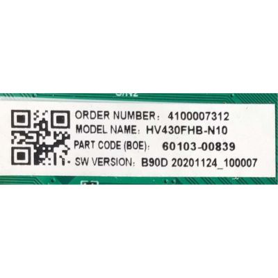 MAIN FUENTE PARA TV INSIGNIA / NUMERO DE  PARTE 60103-00839 / TP.MS3553ZWT.PB755 / 4100007312 / PANEL BOEI430WU1 / DISPLAY HV430FHB-N10 / MODELO NS-43D420NA20 - Imagen 2